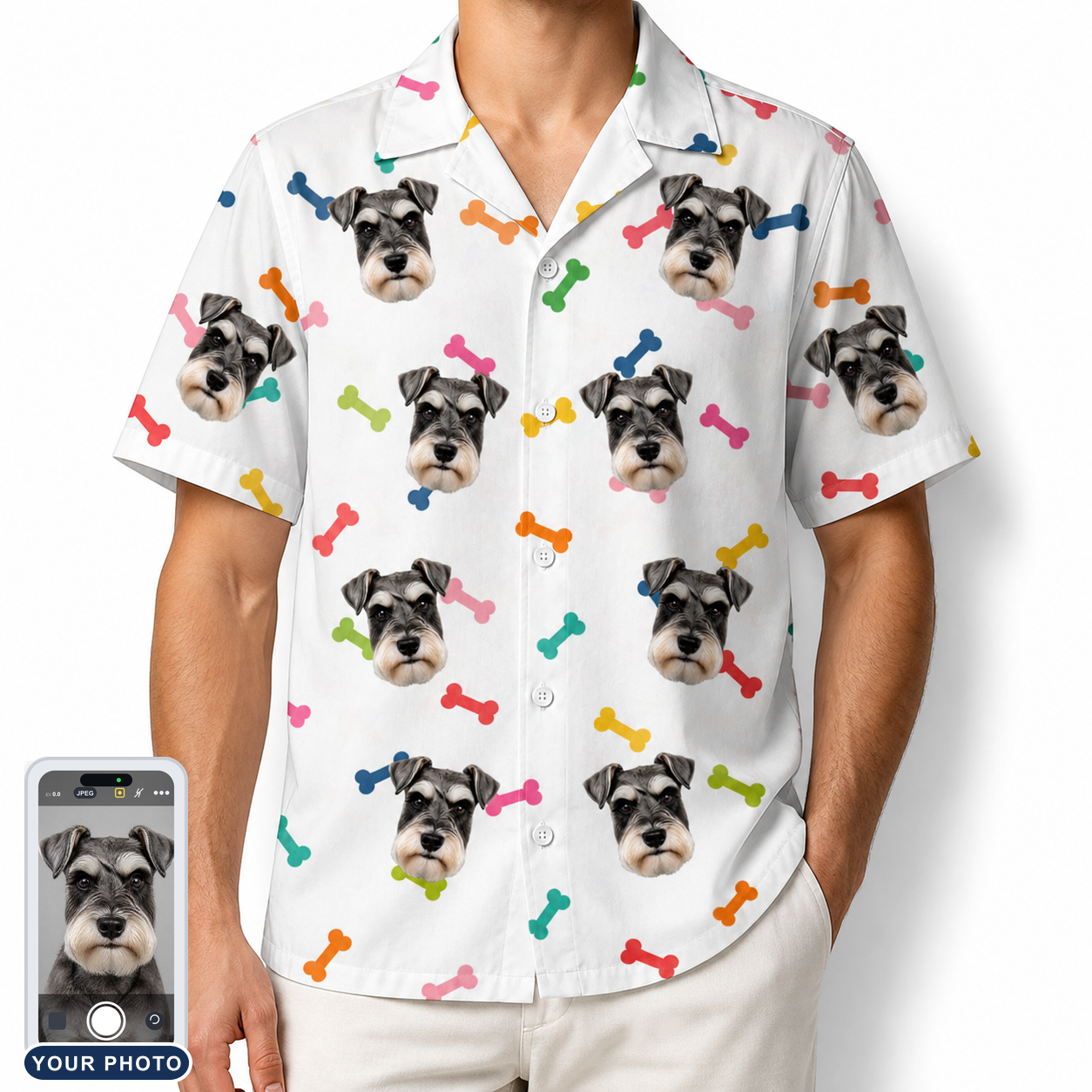 Men's Gnawvana Grove Custom Dog Face Hawaiian Shirt