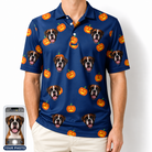 Men's Orange Oddities Custom Dog Face Polo Shirt