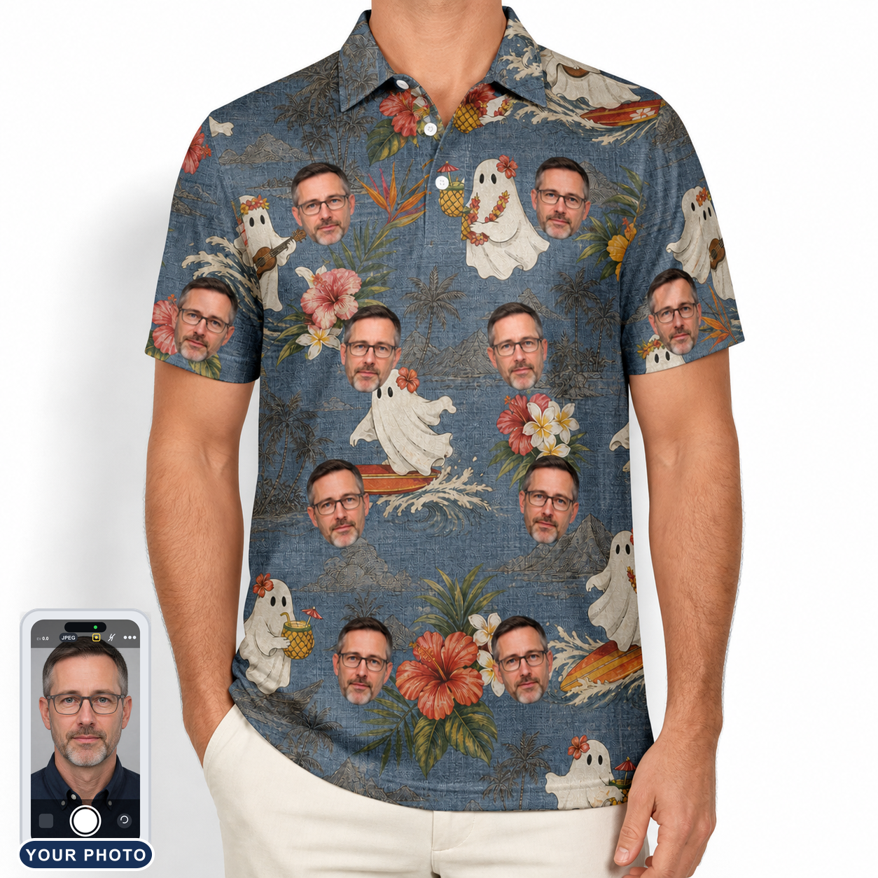 Men's Ectoplasm Eccentrics Custom Face Polo Shirt