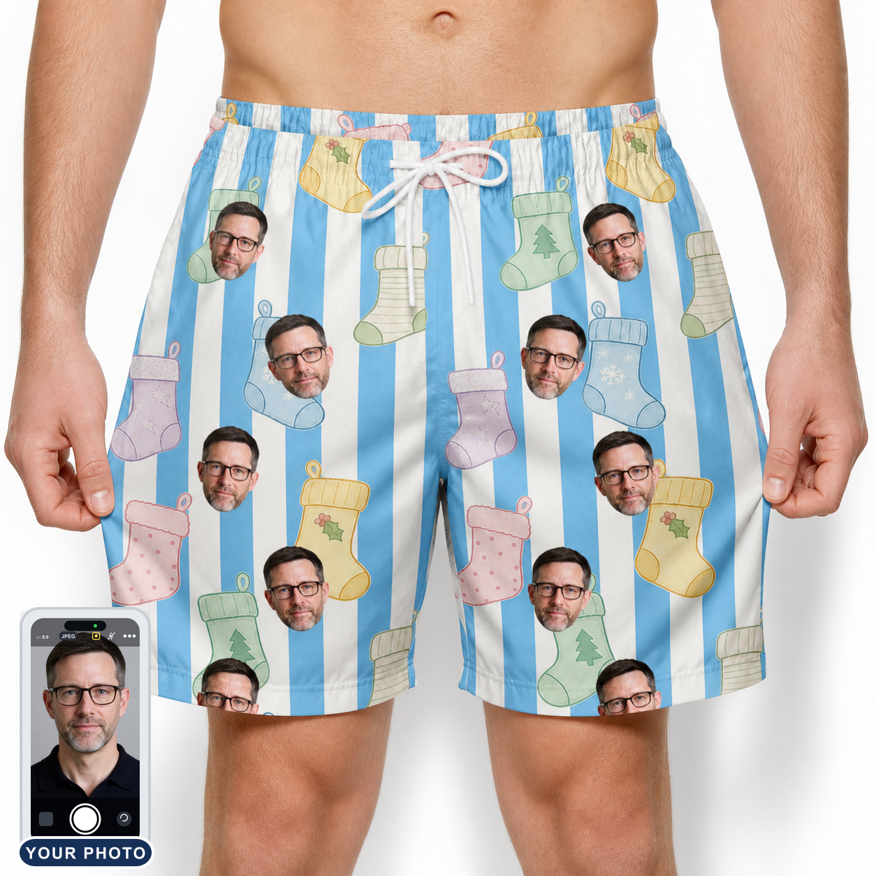 Men's Mantel Munchkins Custom Face Beach Shorts