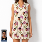 Women's Velvet Vines Custom Face V-Neck Dress