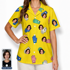 Women's Mighty Mitts Custom Face Hawaiian Shirt