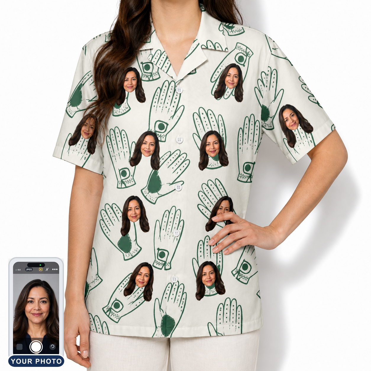 Women's Glove Affair Custom Face Hawaiian Shirt