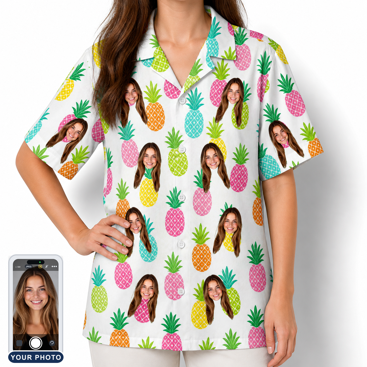 Women's Poolside Pips Custom Face Hawaiian Shirt