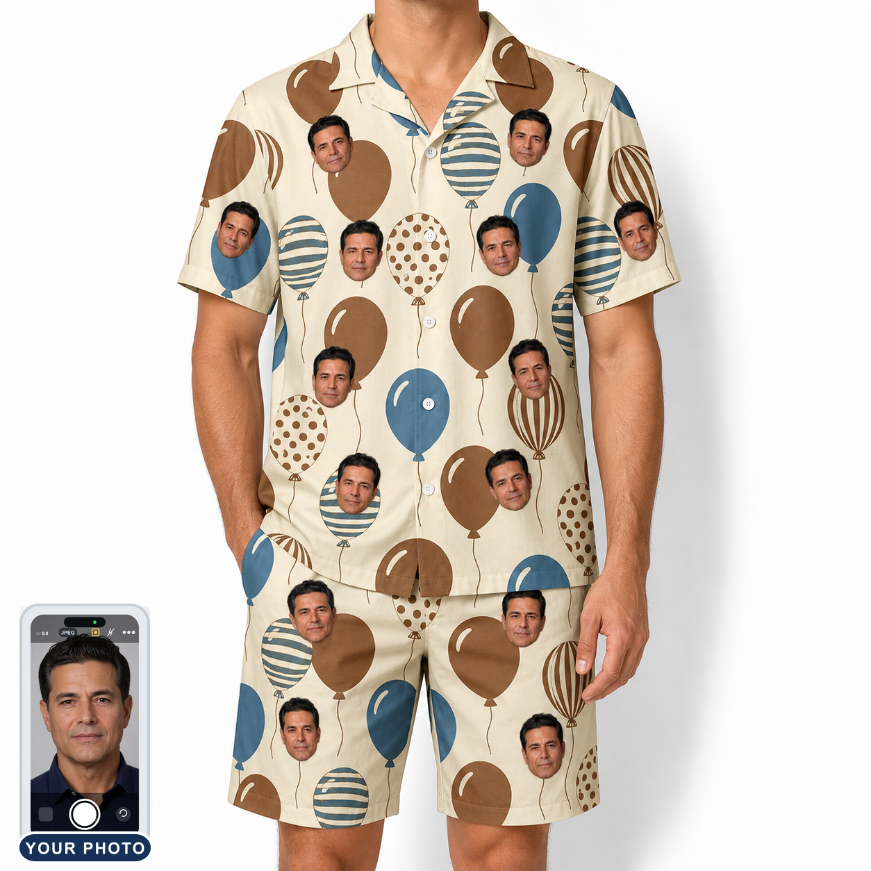 Men's Upward Uproar Custom Face Shirt & Shorts Set