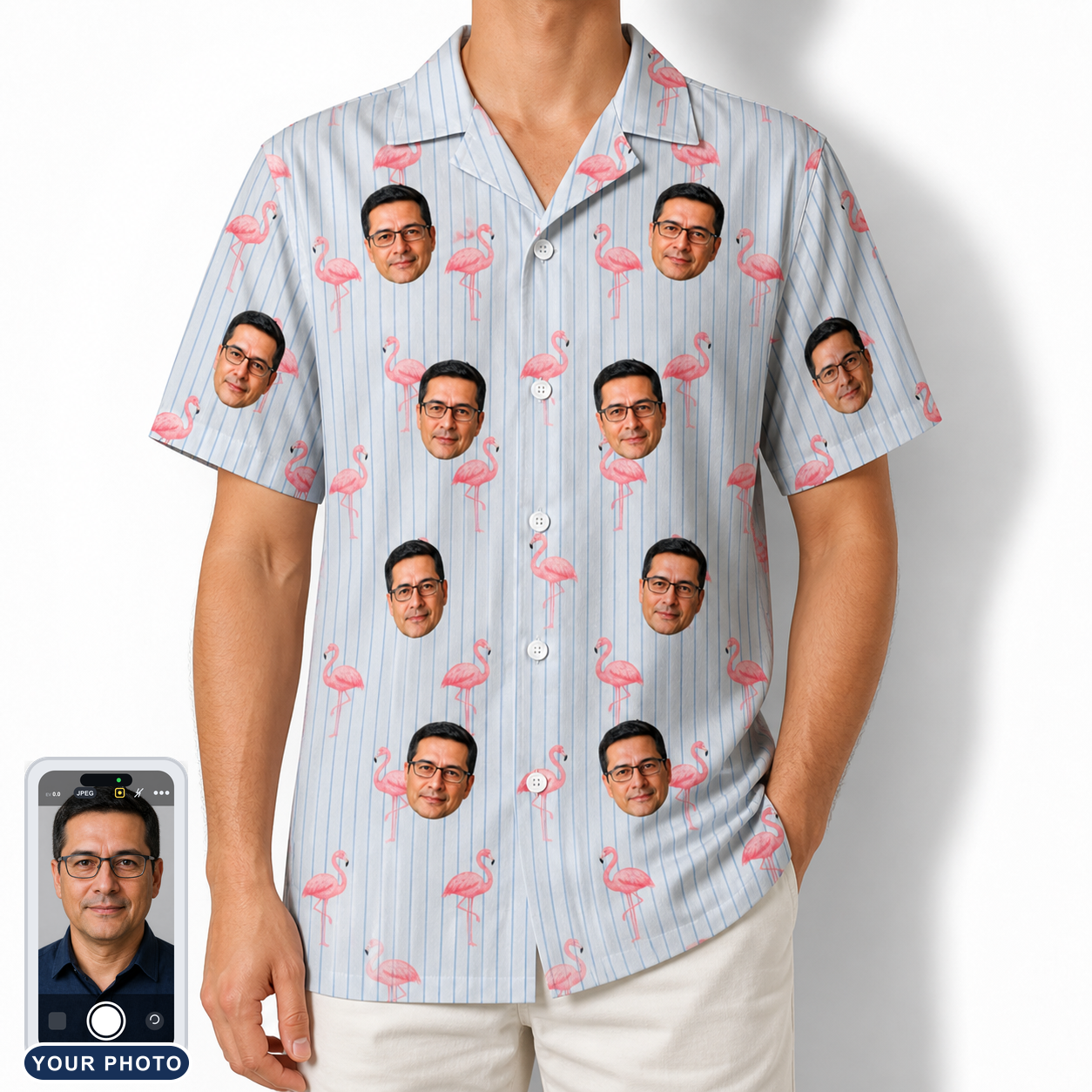 Men's Stilt Spritz Custom Face Hawaiian Shirt