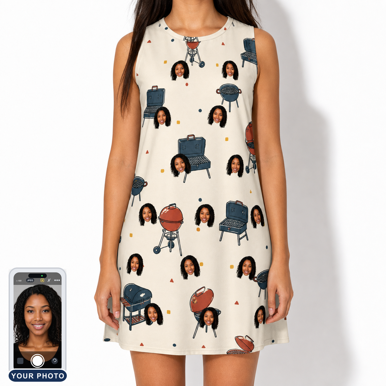 Women's Smoke Signals Custom Face Tank Dress