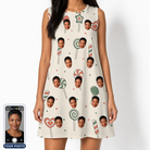 Women's Candy Constellation Custom Face Tank Dress