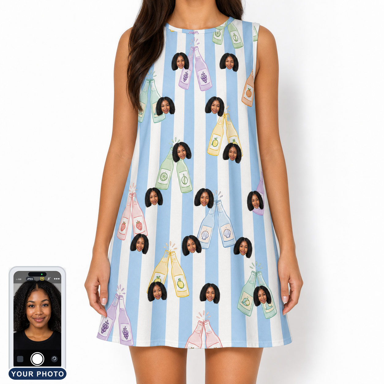 Women's Bottle Belles Custom Face Tank Dress