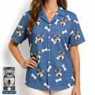 Women's Waggle Wafers Custom Dog Face Hawaiian Shirt