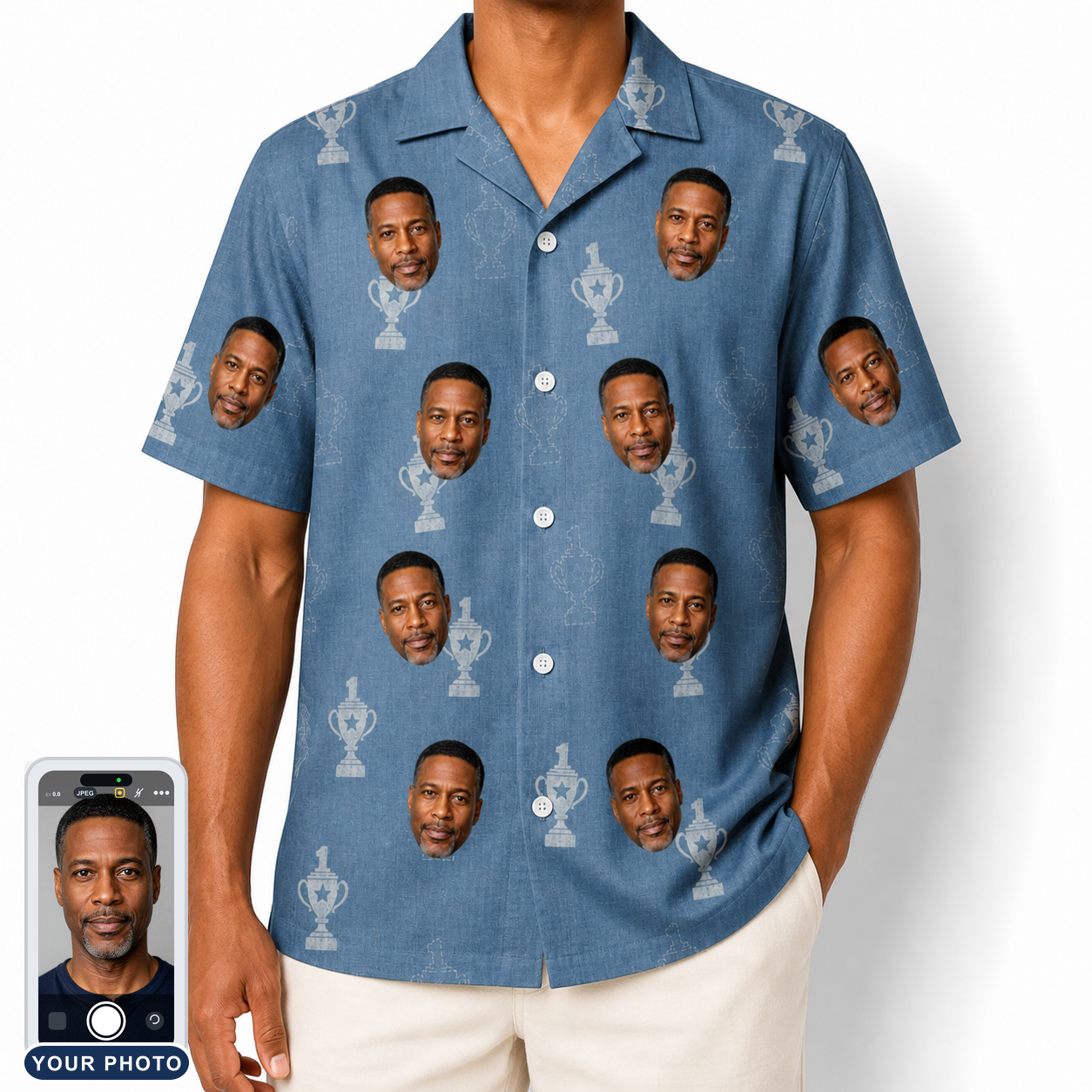Men's Trophy Toppers Custom Face Hawaiian Shirt