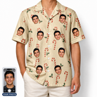 Men's Minty Mistletoe Custom Face Hawaiian Shirt