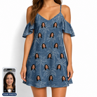 Women's Blossom Bounce Custom Face Off-Shoulder Dress