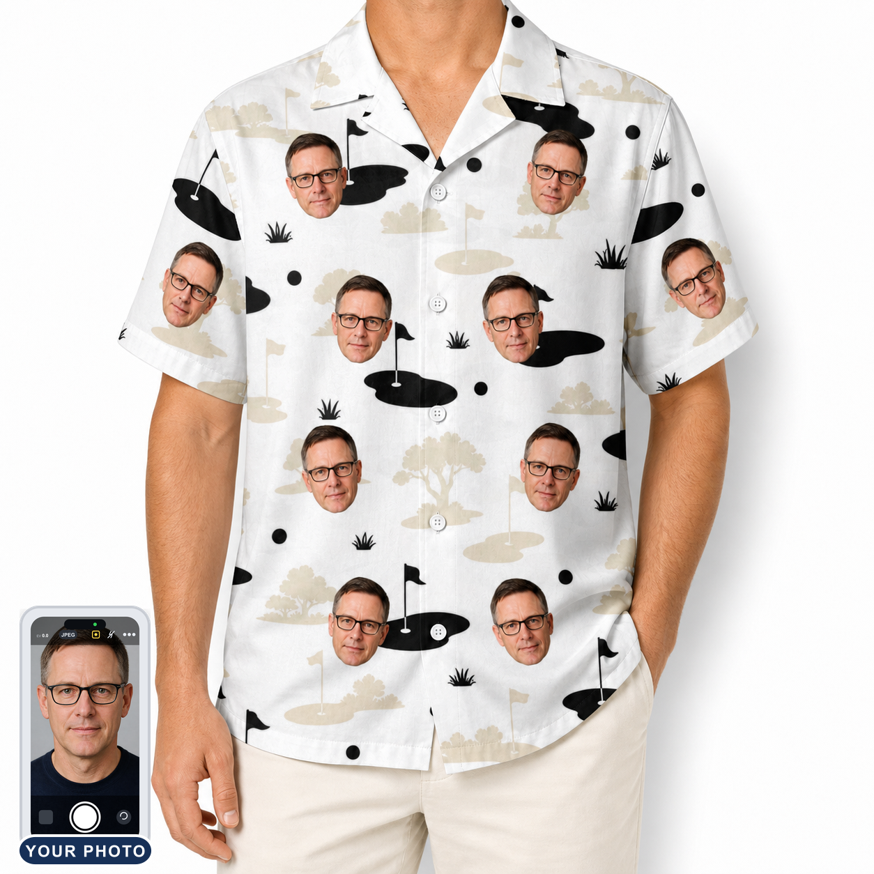 Men's Tee Hee Custom Face Hawaiian Shirt