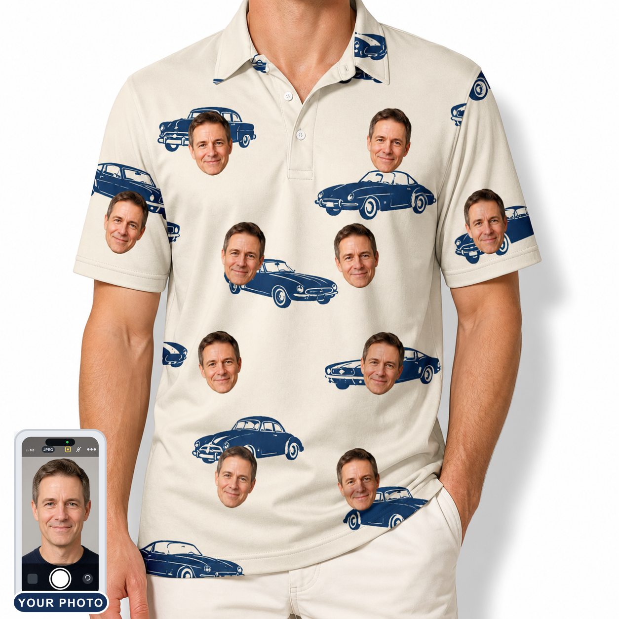 Men's Piston Pride Custom Face Polo Shirt