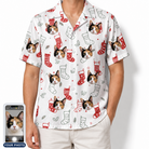 Men's Yule Pouches Custom Cat Face Hawaiian Shirt