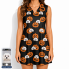 Women's Frightlight Fancies Custom Dog Face V-Neck Dress