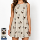 Women's Cucurbit Chuckles Custom Cat Face Tank Dress