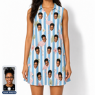 Women's Cerise Sashay Custom Face V-Neck Dress