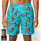 Men's Anemone Amour Custom Face Beach Shorts
