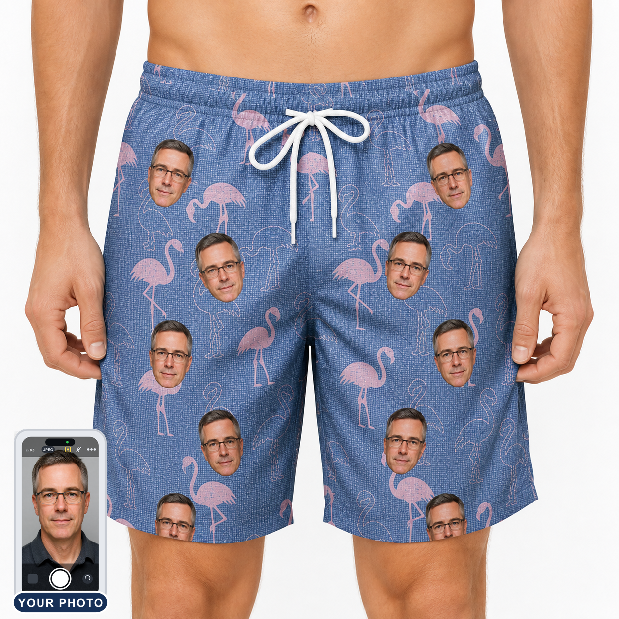 Men's Longneck Lollies Custom Face Beach Shorts