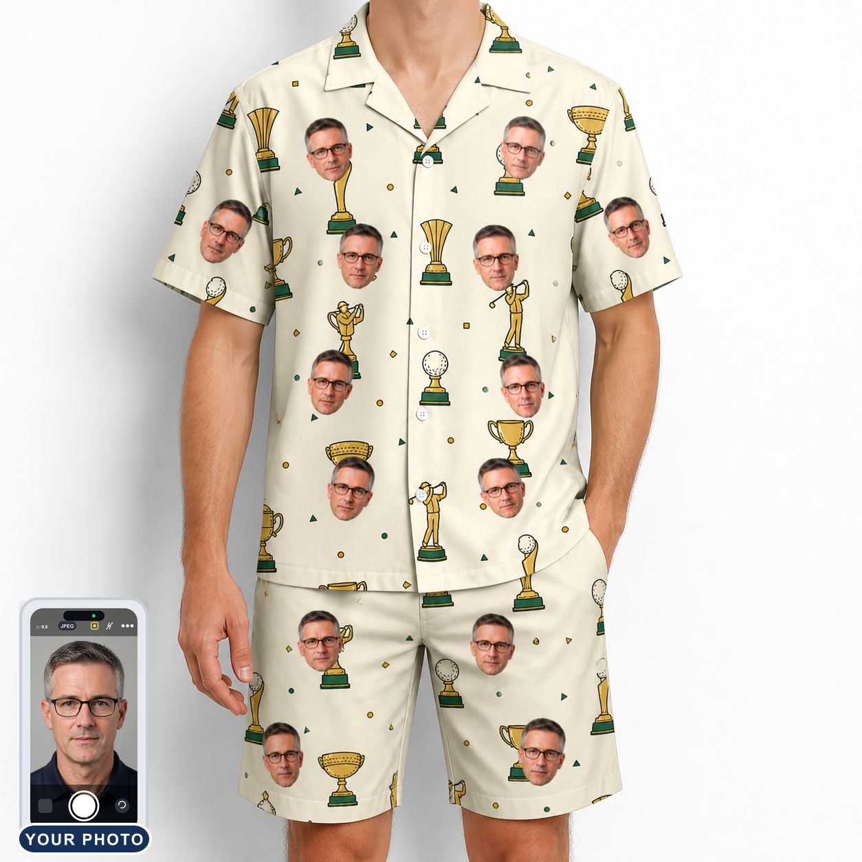Men's Champion Chalices Custom Face Shirt & Shorts Set