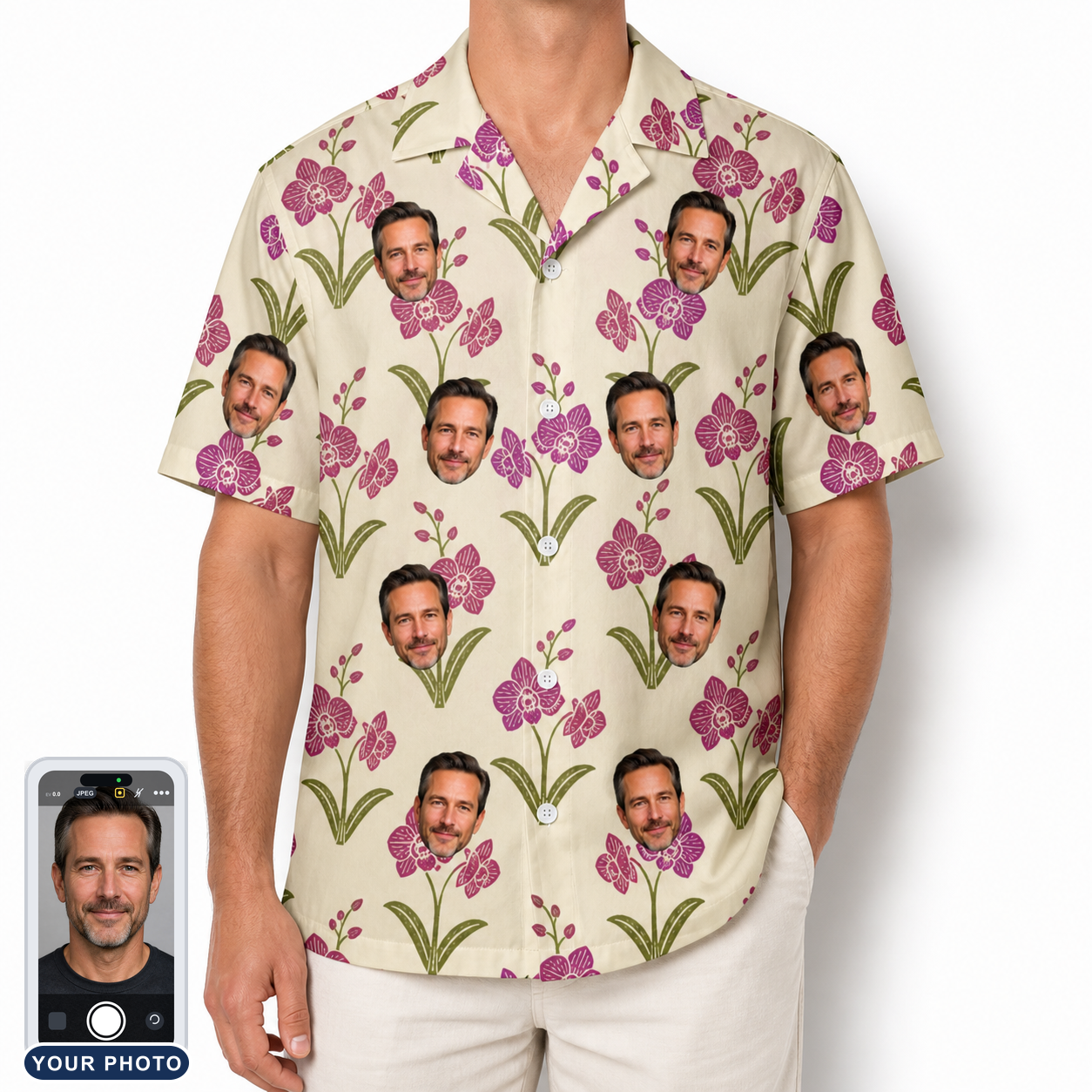 Men's Velvet Vines Custom Face Hawaiian Shirt