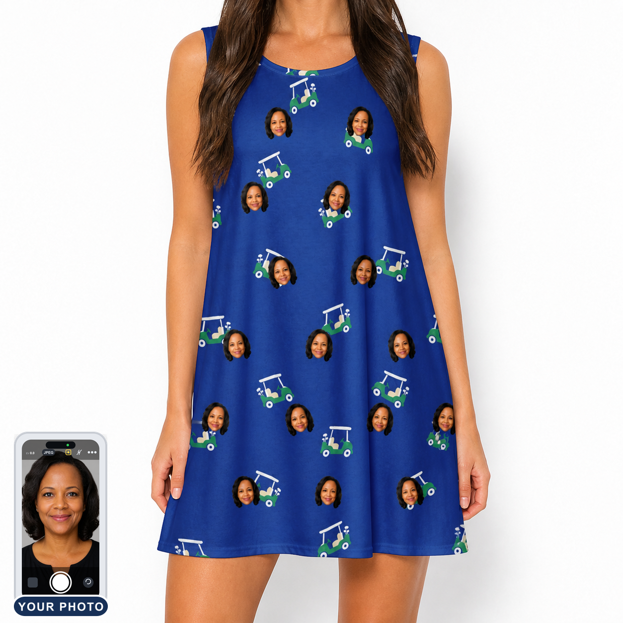 Women's Bogey Buggies Custom Face Tank Dress