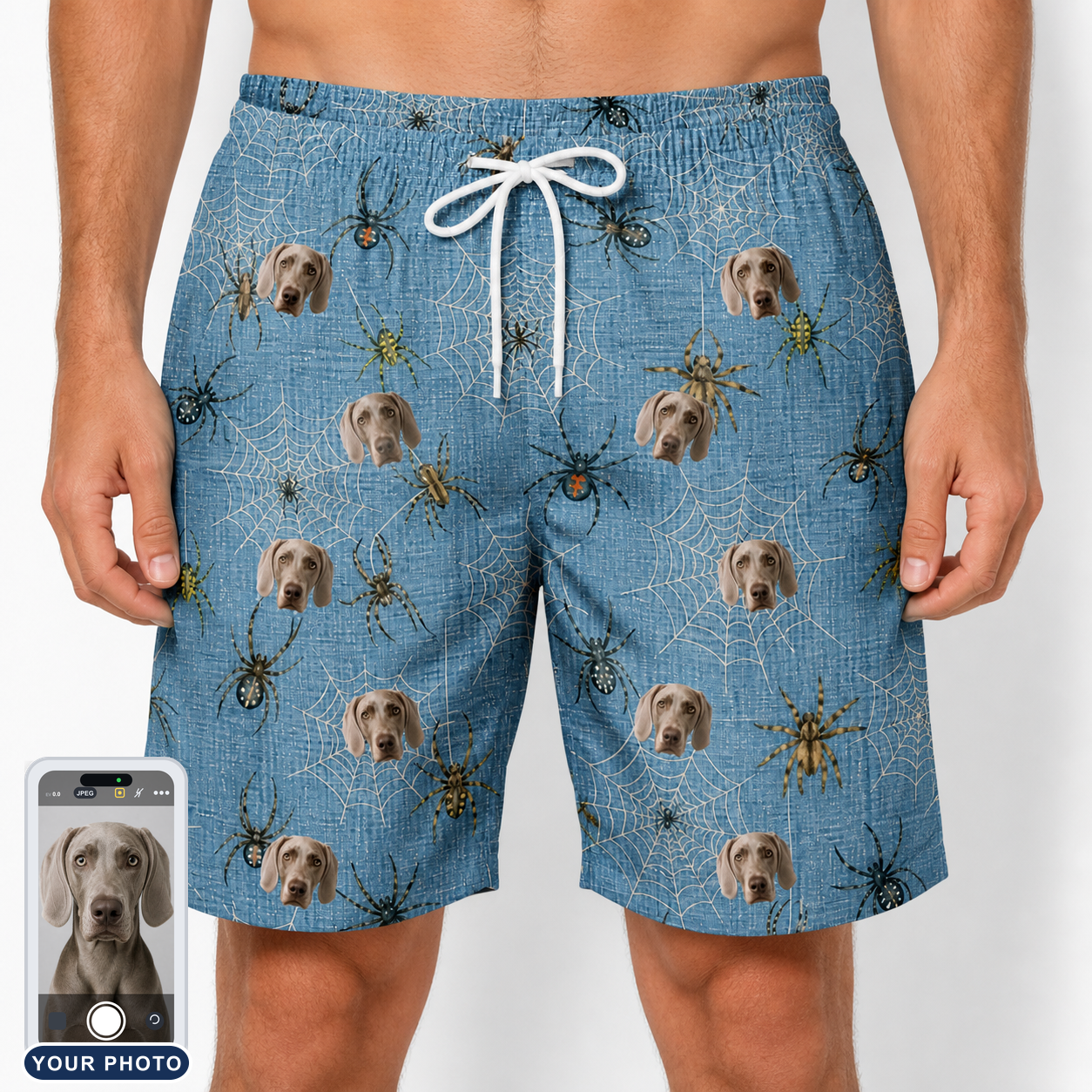 Men's Scuttle Sideshow Custom Dog Face Beach Shorts