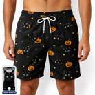 Men's Cackle Carvings Custom Cat Face Beach Shorts