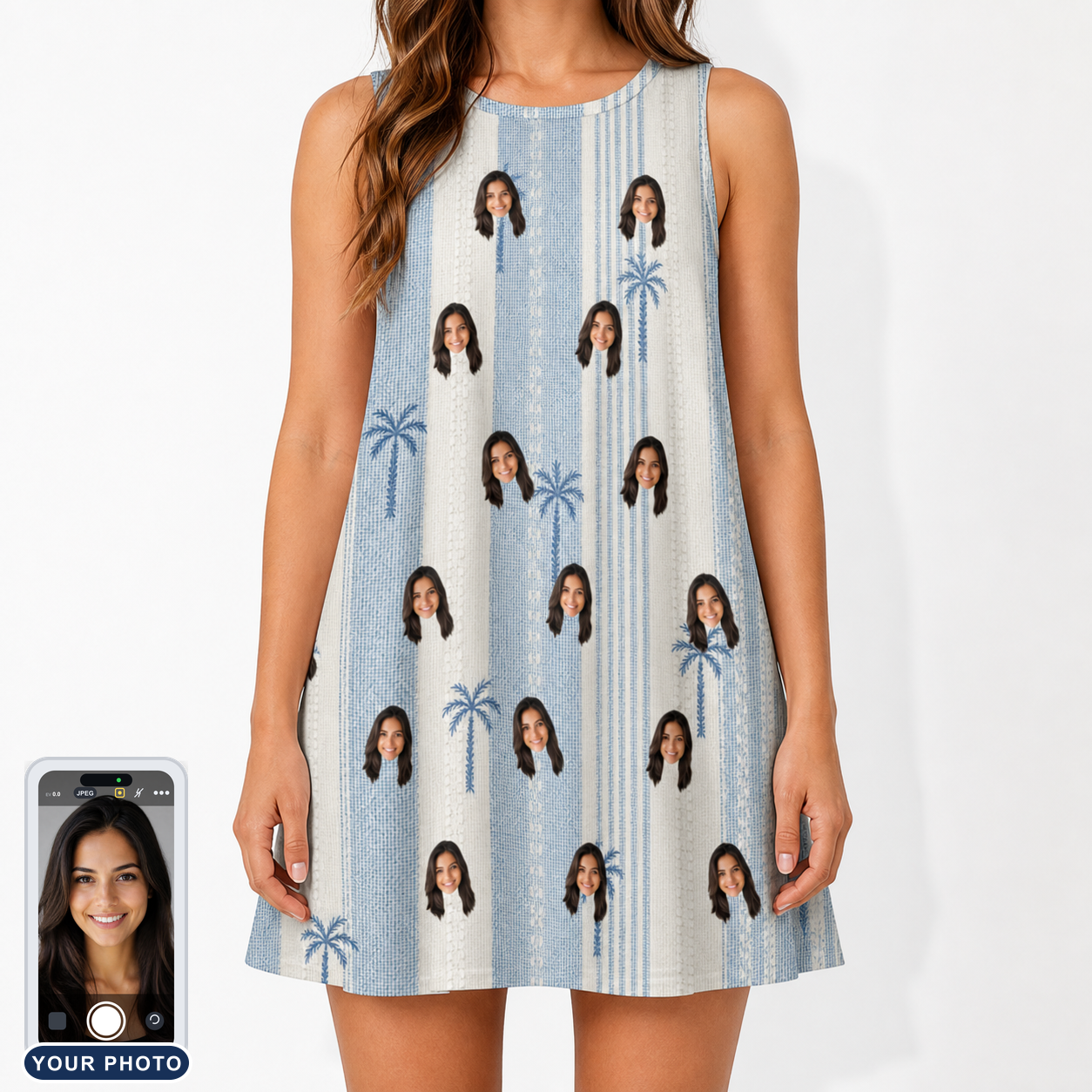 Women's Coconut Crew Custom Face Tank Dress