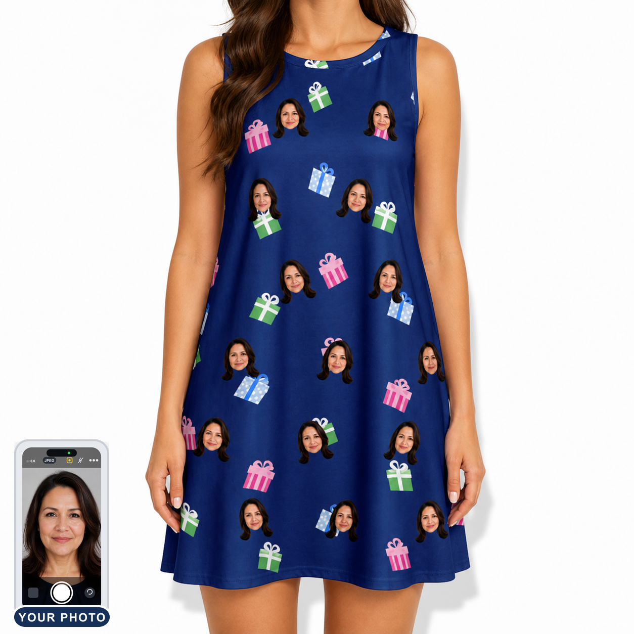 Women's Boxed Bliss Custom Face Tank Dress