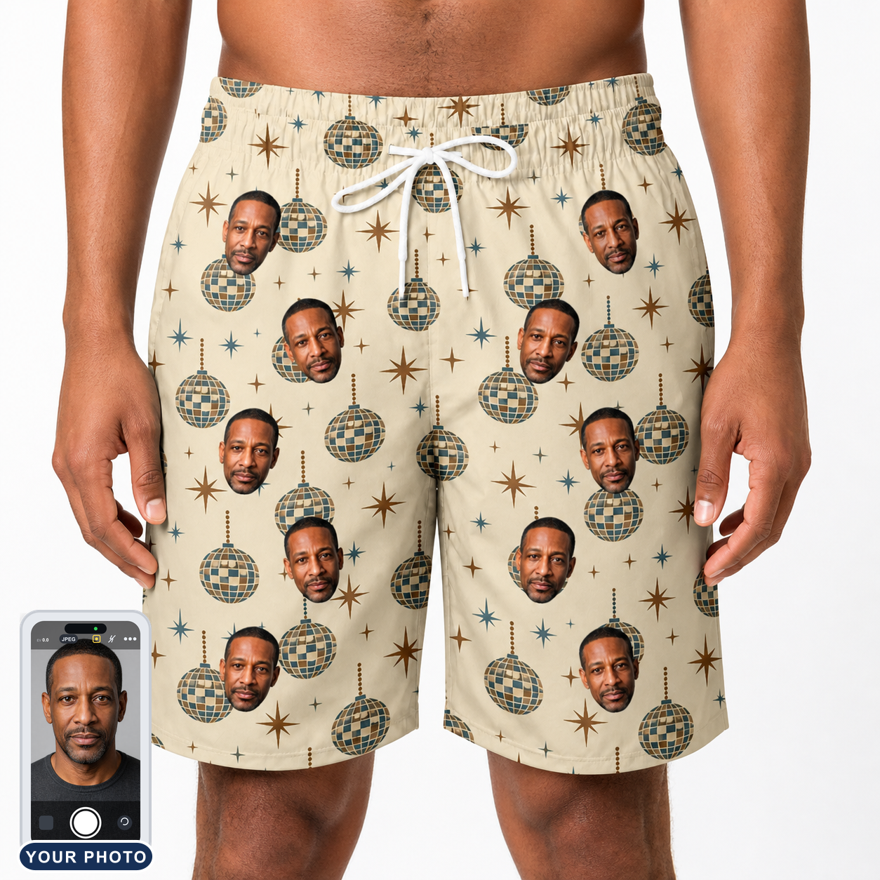 Men's Glitz Gals Custom Face Beach Shorts