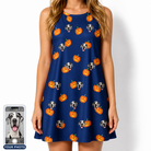 Women's Orange Oddities Custom Dog Face Tank Dress