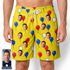Men's Crimson Cloudburst Custom Face Beach Shorts