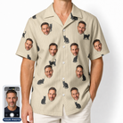 Men's Feline Frights Custom Face Hawaiian Shirt