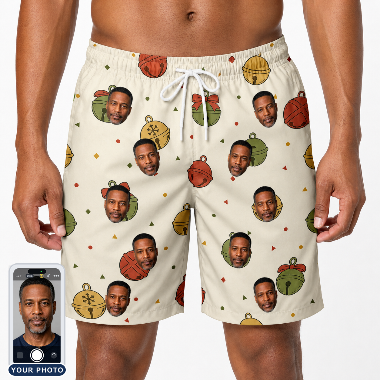 Men's Chime Charms Custom Face Beach Shorts