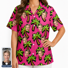 Women's Sunset Plumeria Custom Face Hawaiian Shirt