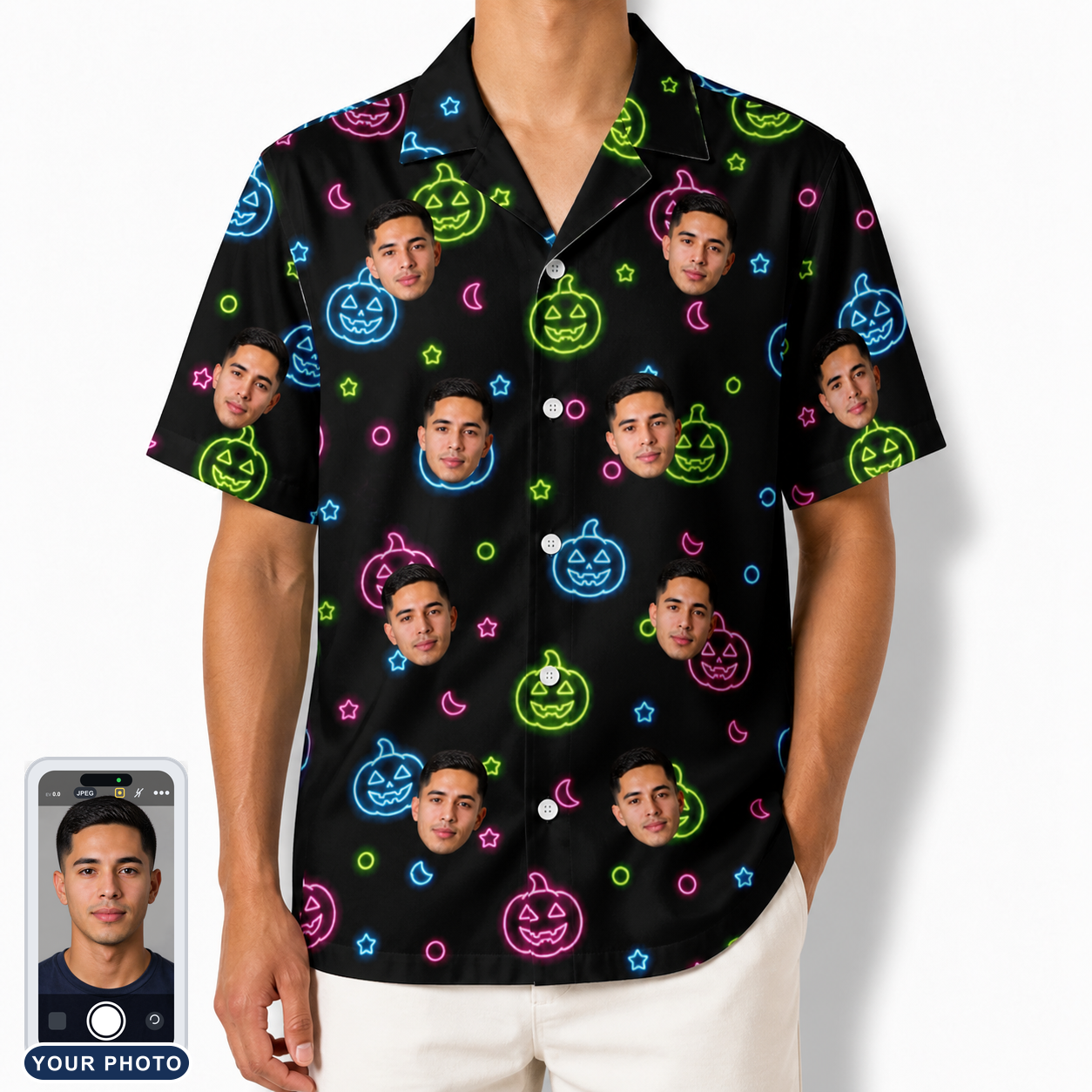 Men's Lantern Lunacy Custom Face Hawaiian Shirt