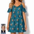Women's Continental Crackle Custom Face Off-Shoulder Dress