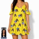 Women's Liberty Stripe Custom Face Off-Shoulder Dress