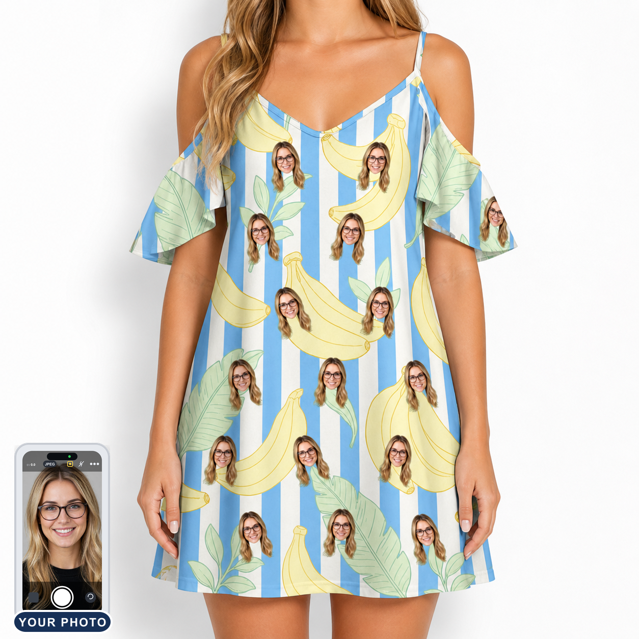 Women's Peel Appeal Custom Face Off-Shoulder Dress