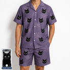 Men's Spider Social Custom Cat Face Shirt & Shorts Set