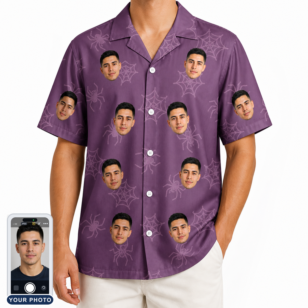 Men's Spindle Specters Custom Face Hawaiian Shirt