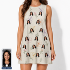 Women's Crimson Calyx Custom Face Tank Dress