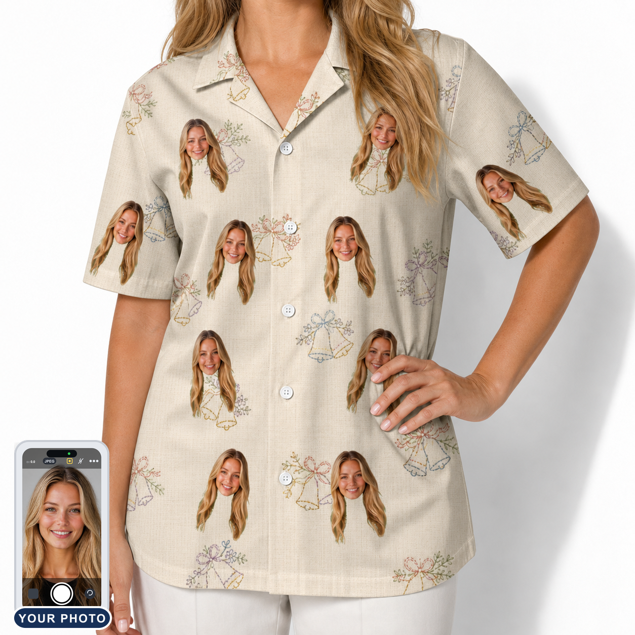 Women's Tolling Tides Custom Face Hawaiian Shirt