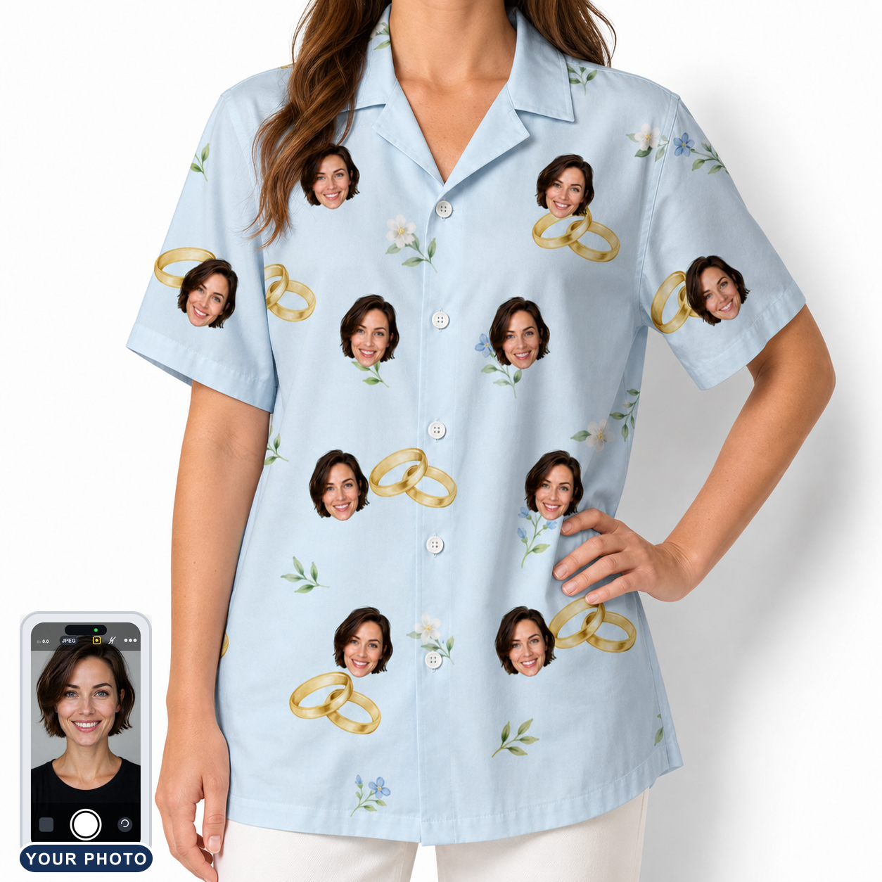 Women's Sandbar Signets Custom Face Hawaiian Shirt