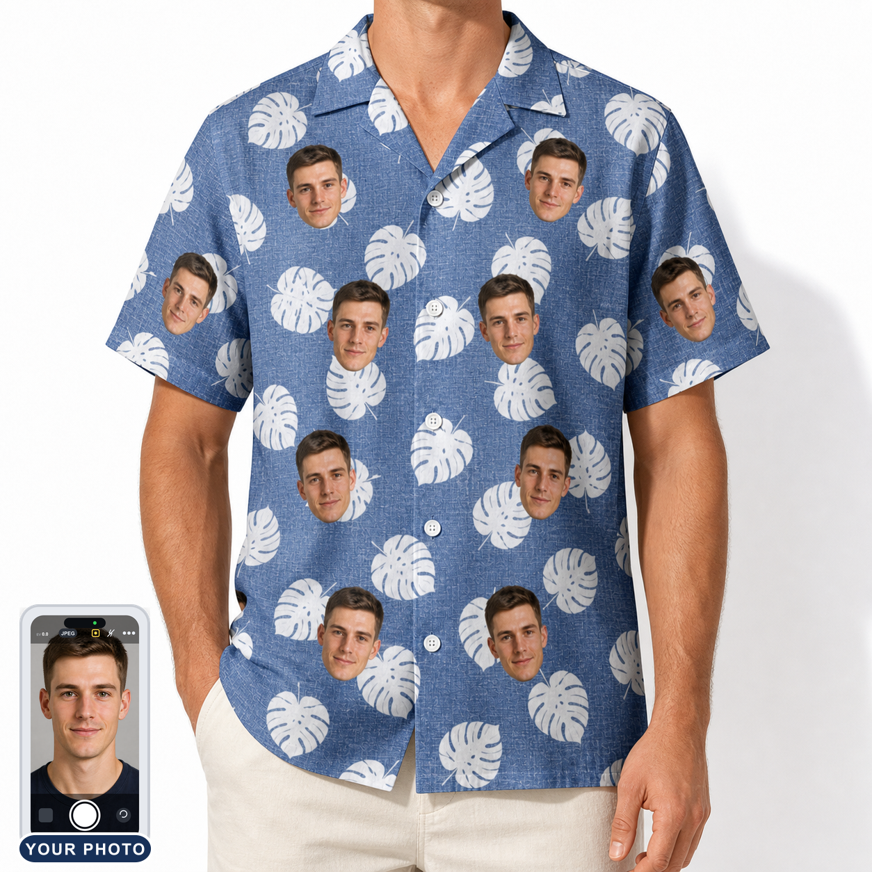 Men's Split Personality Custom Face Hawaiian Shirt