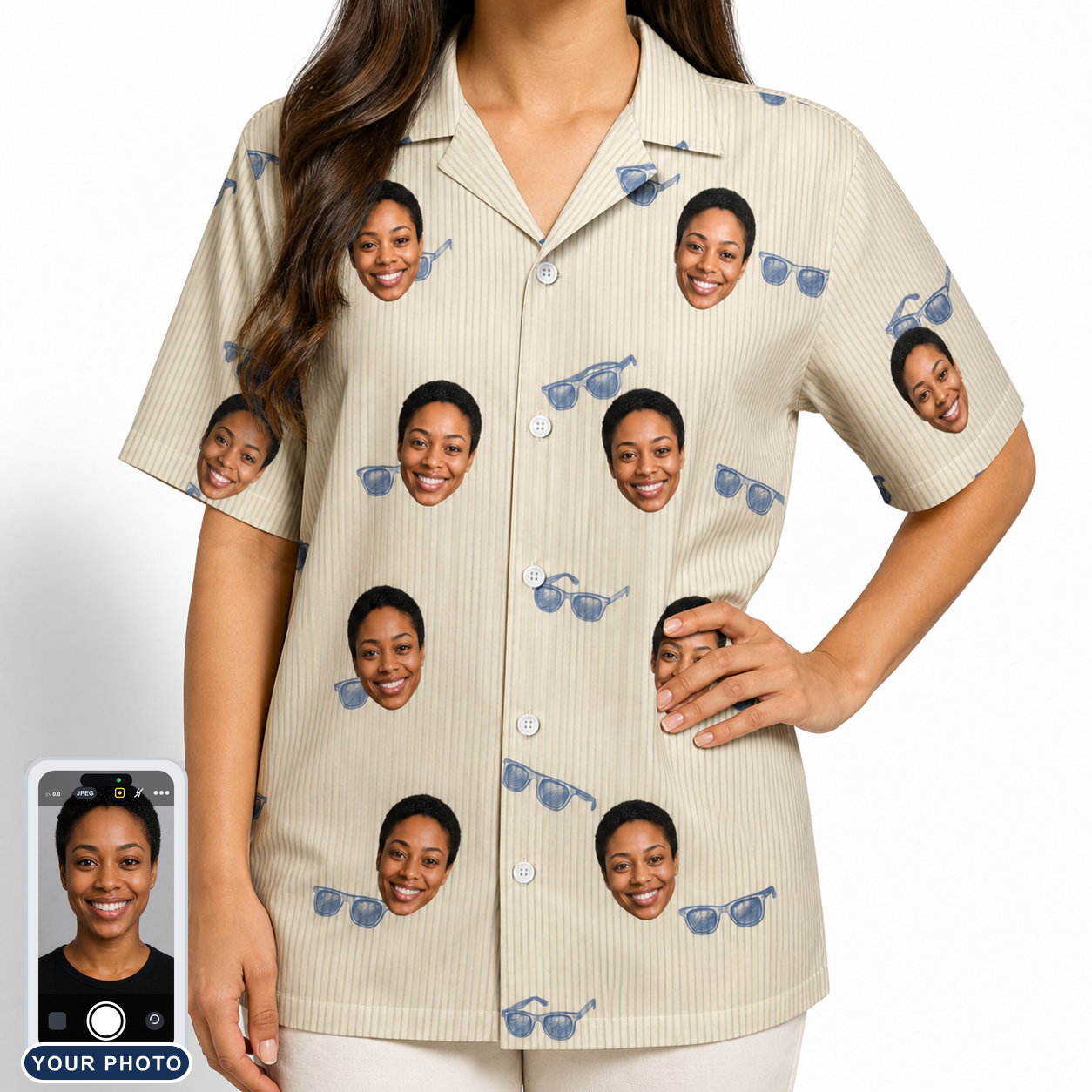 Women's Solar Sire Custom Face Hawaiian Shirt