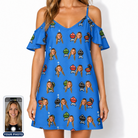 Women's Flame Fame Custom Face Off-Shoulder Dress